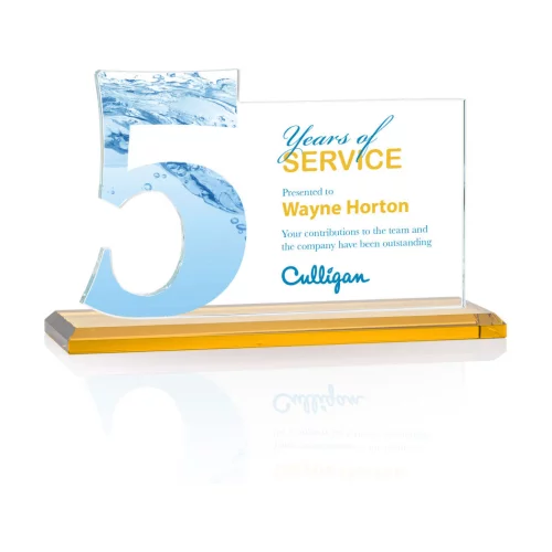 VividPrint™ Award - Hazelton 5 Year Starfire/Amber 8" W