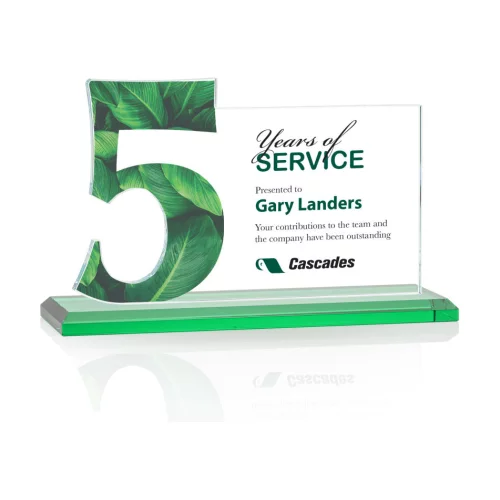 VividPrint™ Award - Hazelton 5 Year Starfire/Green 8" W