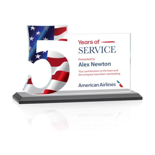 VividPrint™ Award - Hazelton 5 Year Starfire/Black 8" W