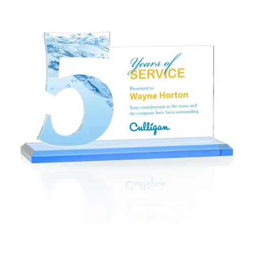 VividPrint™ Award - Hazelton 5 Year Starfire/Sky Blue 8" W