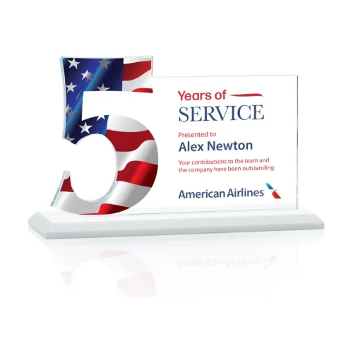 VividPrint™ Award - Hazelton 5 Year Starfire/White 8" W