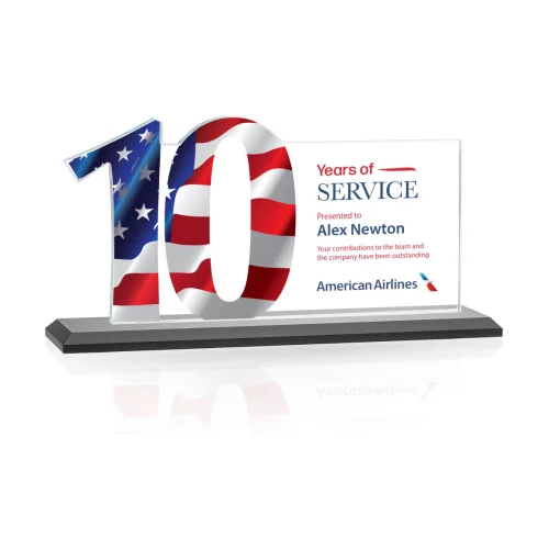 VividPrint™ Award - Hazelton 10 Year Starfire/Black 10" W