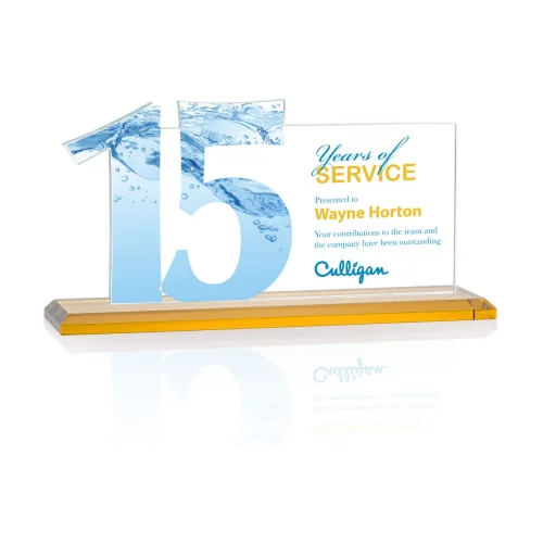 VividPrint™ Award - Hazelton 15 Year Starfire/Amber 10" W