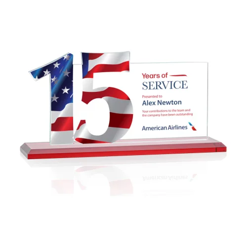 VividPrint™ Award - Hazelton 15 Year Starfire/Red 10" W