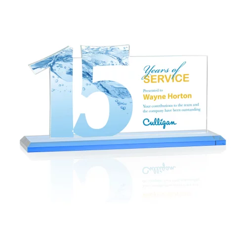 VividPrint™ Award - Hazelton 15 Year Starfire/Sky Blue 10" W