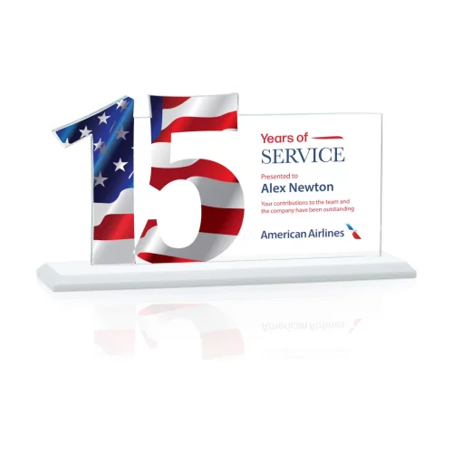 VividPrint™ Award - Hazelton 15 Year Starfire/White 10" W
