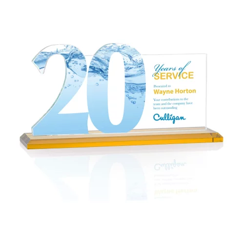 VividPrint™ Award - Hazelton 20 Year Starfire/Amber 10" W