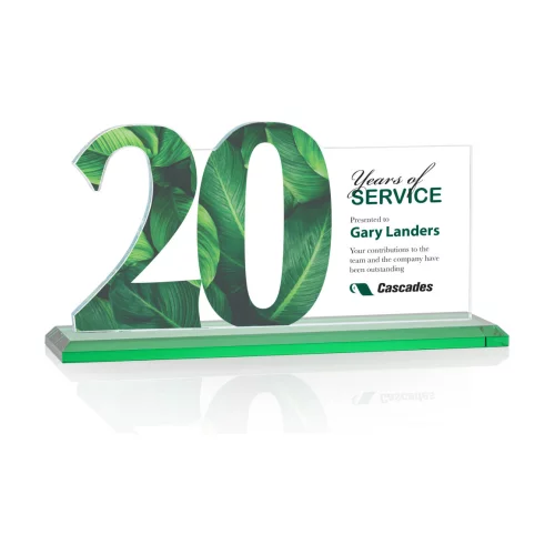 VividPrint™ Award - Hazelton 20 Year Starfire/Green 10" W