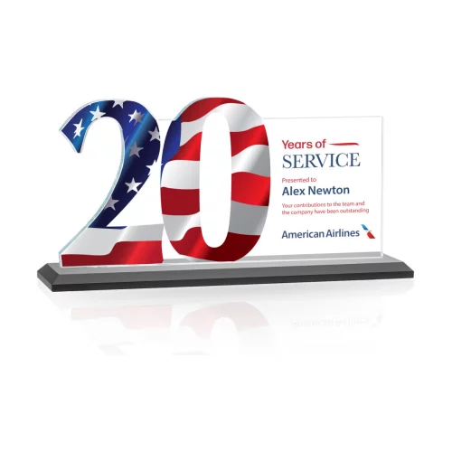 VividPrint™ Award - Hazelton 20 Year Starfire/Black 10" W