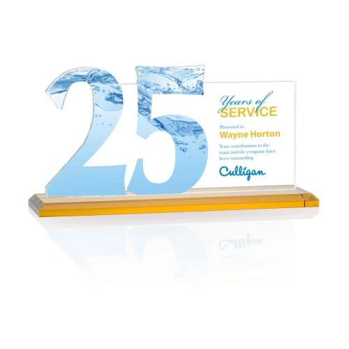 VividPrint™ Award - Hazelton 25 Year Starfire/Amber 10" W
