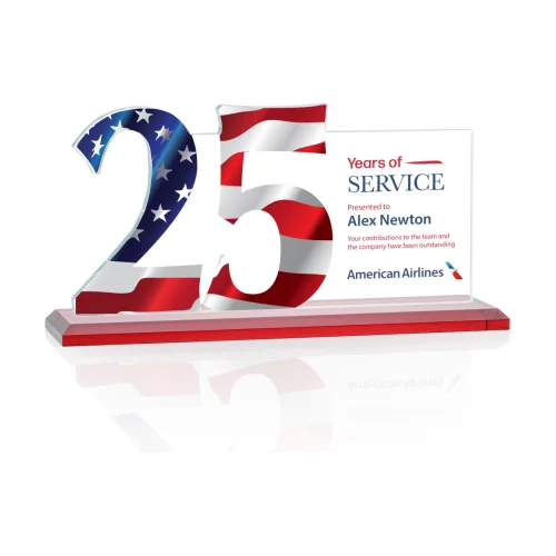 VividPrint™ Award - Hazelton 25 Year Starfire/Red 10" W