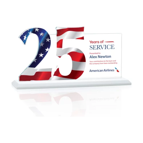 VividPrint™ Award - Hazelton 25 Year Starfire/White 10" W