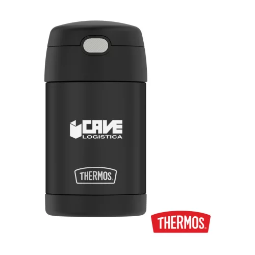 Thermos® FUNtainer™ Pot alimentaire en acier inoxydable avec cuillère pliante - 16 oz Noir mat
