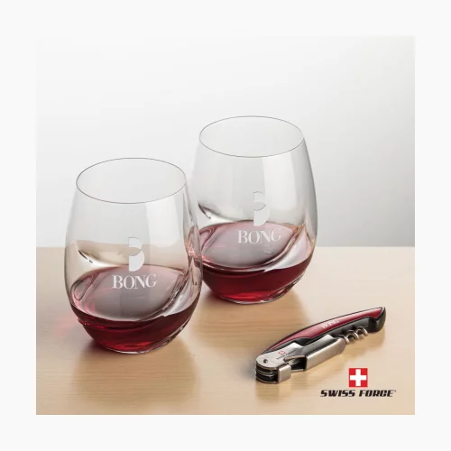 Ouvre-bouteille Swiss Force® et 2 bouteilles de vin Bartolo - Rouge