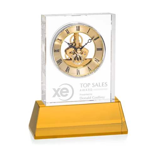 Ashland Clock on Base - Optical/Amber 7¾"