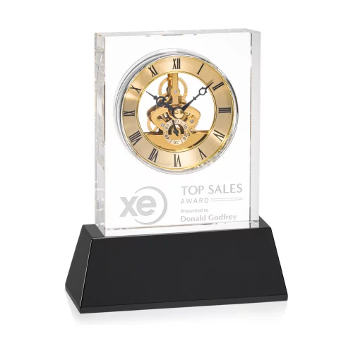 Ashland Clock on Base - Optical/Black 7¾"