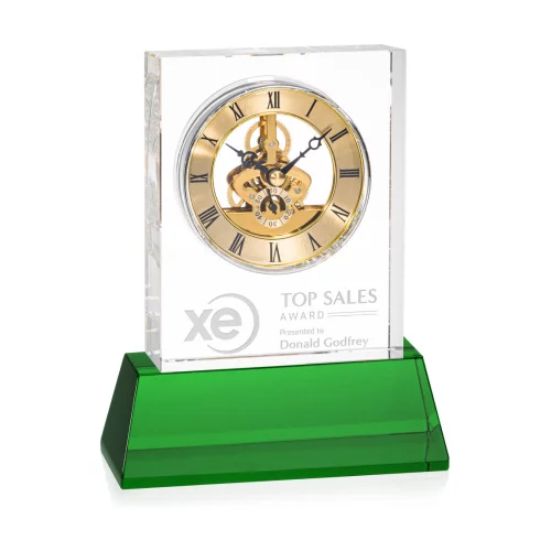Ashland Clock on Base - Optical/Green 7¾"