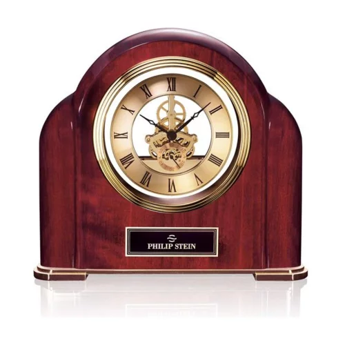 Torbay Clock - Rosewood/Gold 11" Wide