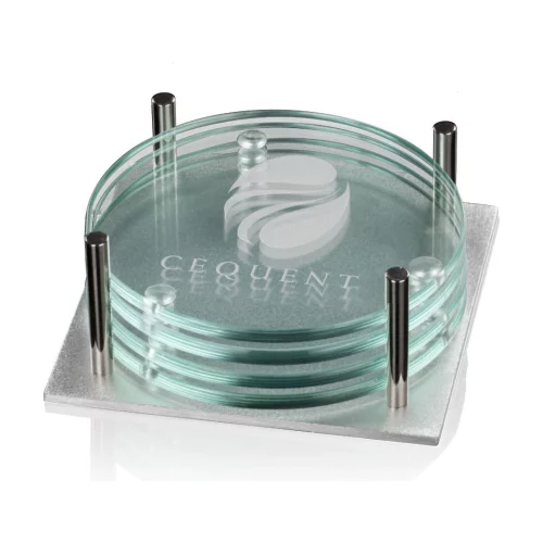 Sous-verres Barnaby - Ensemble de 4 sur base en aluminium
