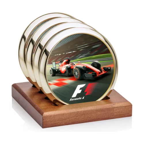 Sous-verre VividPrint™ - Ensemble de 4 Danville/Porterfield Or/Blanc