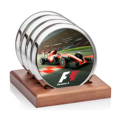 Sous-verre VividPrint™ - Ensemble de 4 Danville/Porterfield Argent/Blanc