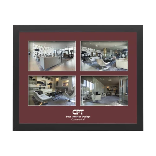 Dunmore 4 Picture Frame - Black/Crimson