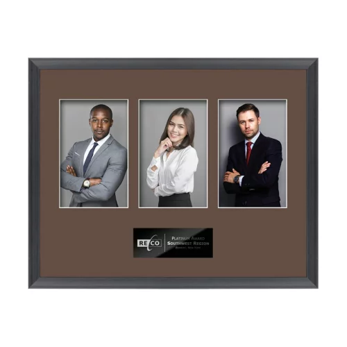 Conroy 3 Picture Frame - Black/Chestnut