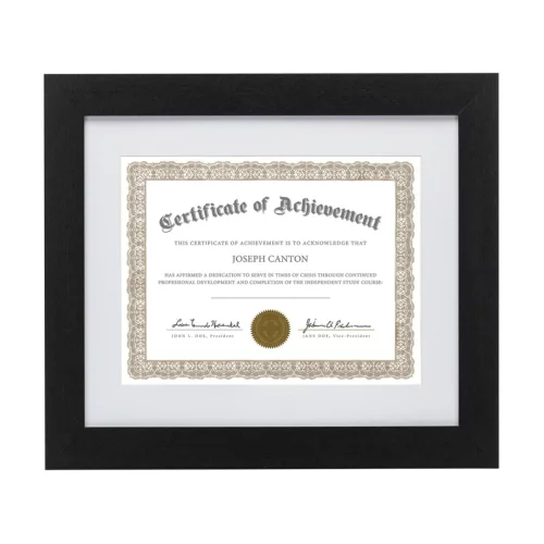 Cadre de certificat Savona - Noir 8½"x11"