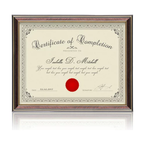 Cadre de certificat Ellison - Noir/Or 8½x11"