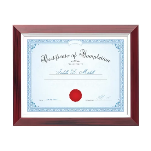 Cadre de certificat Stawell - Bourgogne/Argent 8½"x11"