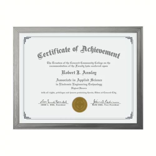Cadre de certificat Averham - Argent côtelé 8½"x11"
