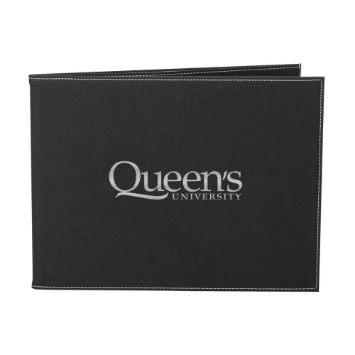 Porte-certificat en similicuir - 8½"x11" Noir/Argent