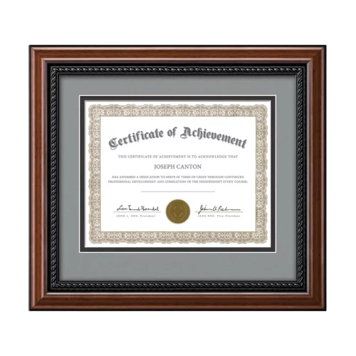 Cadre de certificat Weyden - Noyer/Gris Teal 8½"x11"