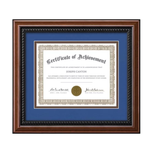 Cadre de certificat Weyden - Noyer/Bleu royal 8½"x11"