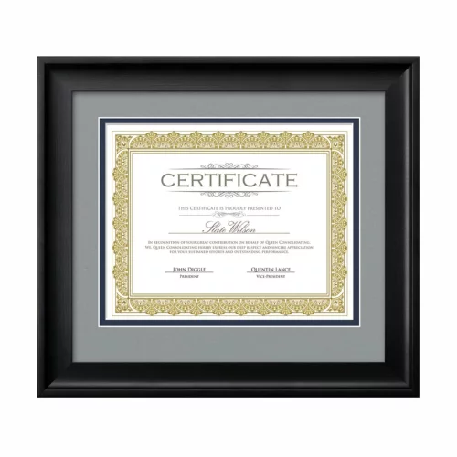 Cadre de certificat Fleetwood - Noir/Teal Grey 8½"x11"