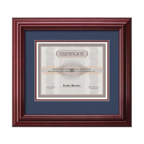 Cadre de certificat Kentridge - Acajou/Bleu nuit 8½"x11"
