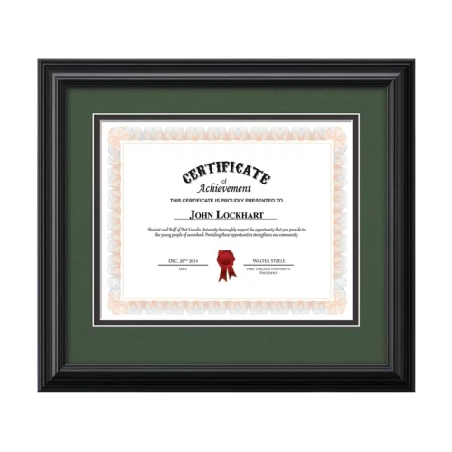 Cadre de certificat Cottingham - Noir/Vert forêt 8½"x11"