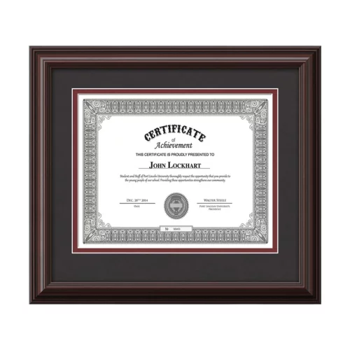 Cadre de certificat Cottingham - Acajou/Onyx 8½"x11"