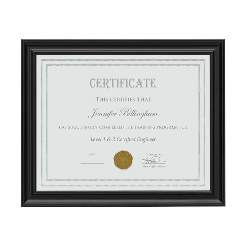 Cadre de certificat Marylebone - Noir 11"x14"