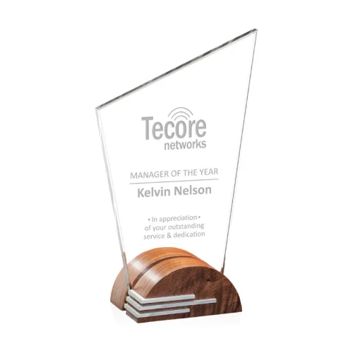 Federer Award - Starfire/Walnut/Aluminum 10"