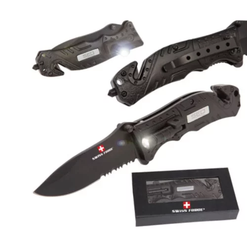 Swiss Force® Emergency Tool w/LED - Black