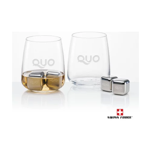 Glaçons en acier inoxydable Swiss Force® et 2 tasters Dunhill.