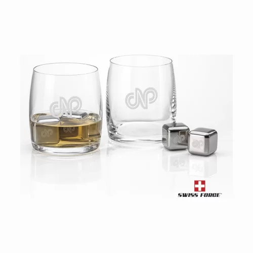 Glaçons en acier inoxydable Swiss Force® et 2 dégustateurs Gwynedd