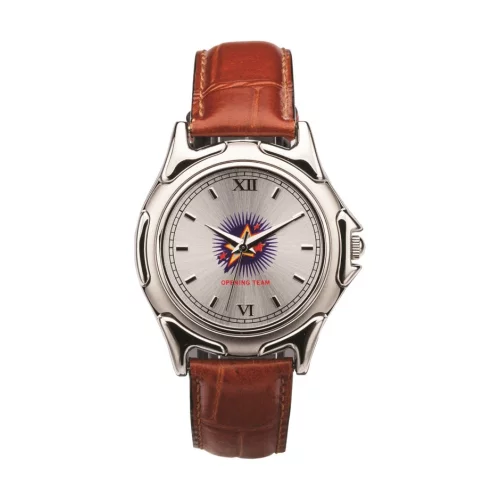 La montre Patton - Homme - Argent/Argent/Marron