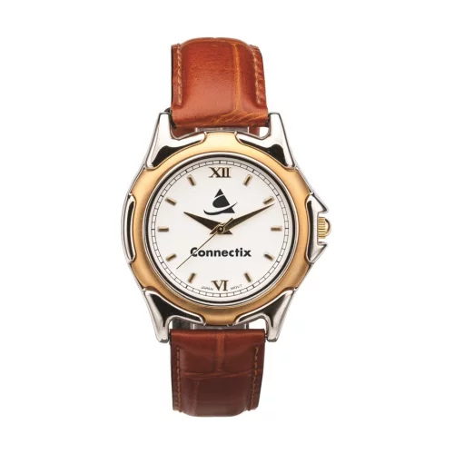 La montre St Tropez - Homme - Blanc/Or/Marron