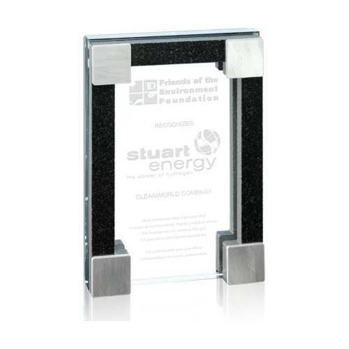 Lotus Award - Starfire/Granite/Aluminum 5"x7"