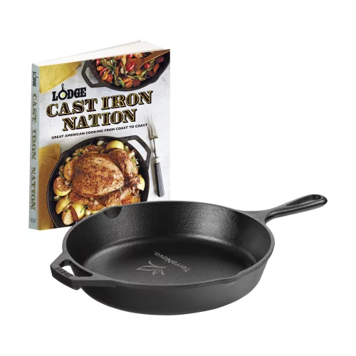 Ensemble cadeau Lodge® 10,25" en fonte / Livre de recettes nationales