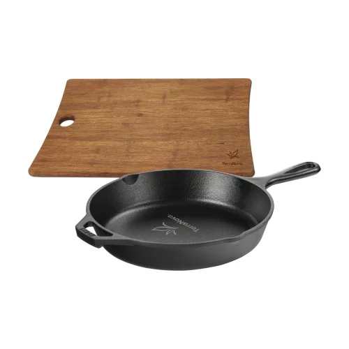 Ensemble cadeau Lodge® 10,25" en fonte / planche en bois Woodland