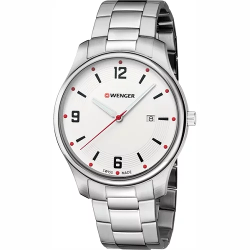 Montre en acier inoxydable avec cadran blanc City Active