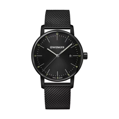Montre classique à cadran noir en acier inoxydable